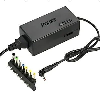 96W Universal Laptop Charger – 8 Connectors, Adjustable Voltage (12V-24V), Fast & Reliable Power for Acer, Asus, HP, Sony, Toshiba & More